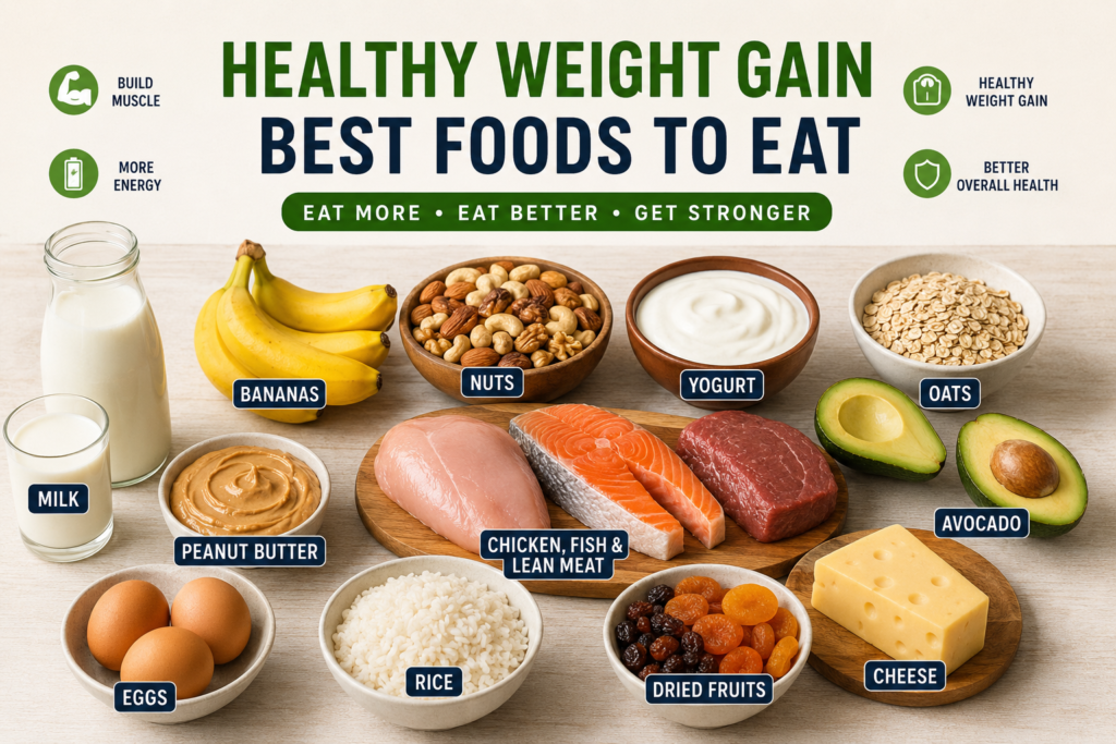 best foods to eat for Healthy weight gain