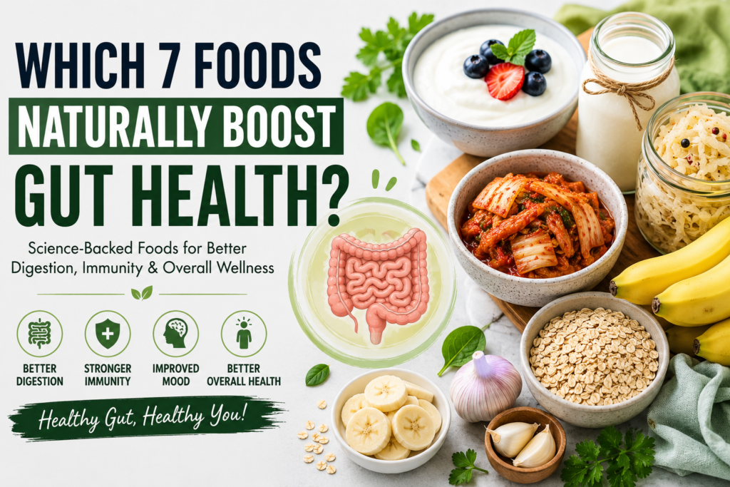 Foods Naturally Boost Gut Health, Gut Health Benefits, Support Gut Health, Green vs. Ripe Bananas, Best Types of Oats,