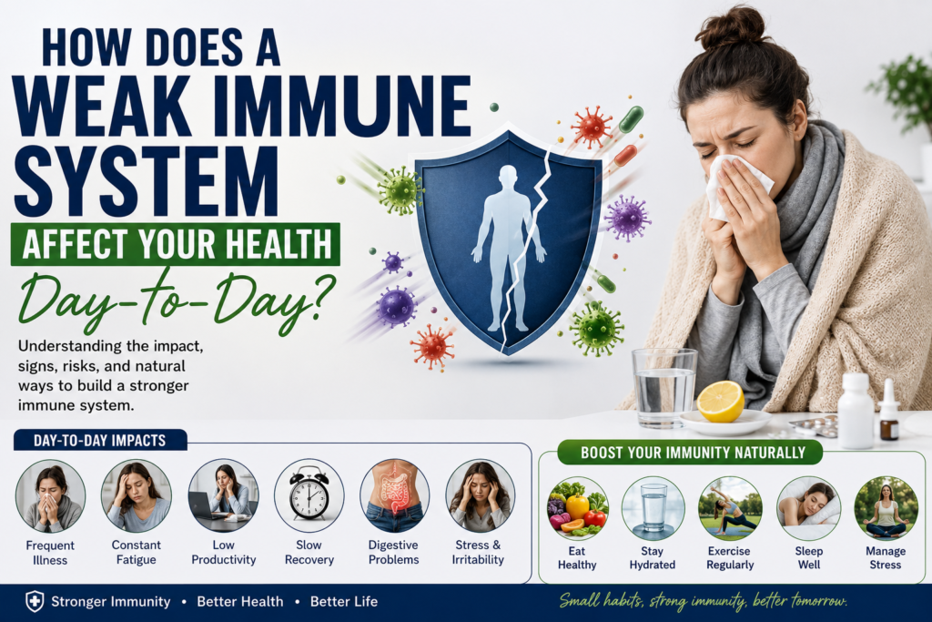 Weak Immune System, Immune System Affect Your Health, weak immune system affects your daily health, Daily Impact of Immune System, improve immunity naturally,