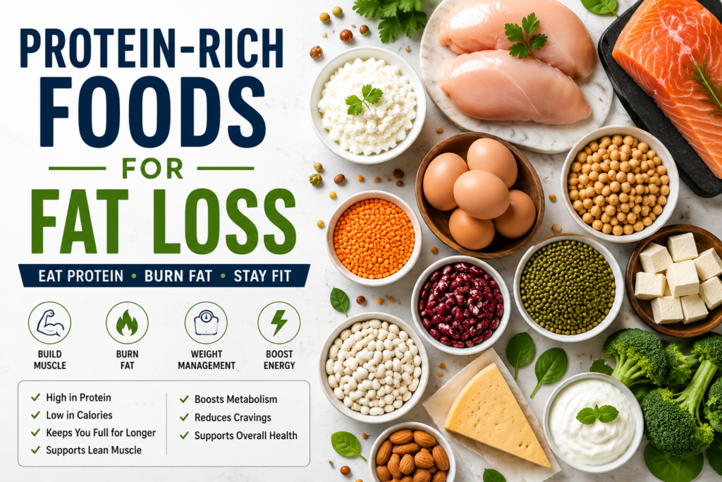 Protein-Rich Foods for Fat Loss,
High Protein Foods,
Best Protein Foods for Weight Loss,
Foods That Burn Fat,
Weight Loss Diet,
