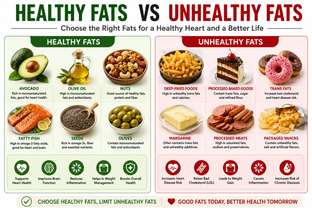 Why You Need Healthy Fats,
Healthy Fats and weight loss,
Healthy fats vs Unhealthy fats,
easy ways to add healthy fats,
daily healthy fat intake,
