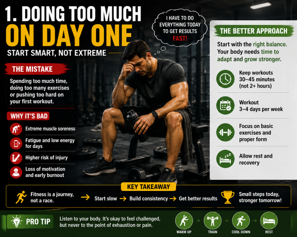 Beginner Workout Mistakes, Which Is the Most Common Beginner Workout Mistake?, Top 15 Beginner Workout Mistakes, Best Weekly Beginner Workout Plan, home workout mistakes,