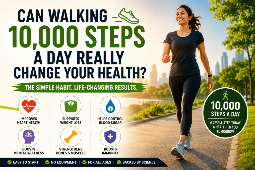 Can Walking 10000 steps, 15 Amazing Benefits of Walking 10000 steps, Walking vs Running, Walking vs Gym, Calories Burned by Walking,