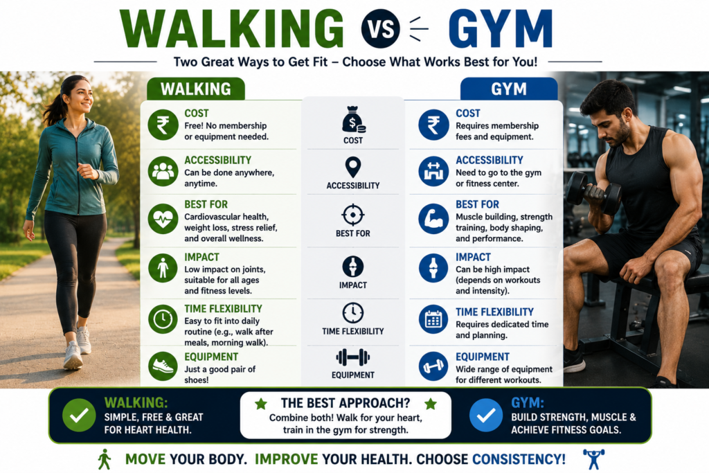 Walking vs Gym,
