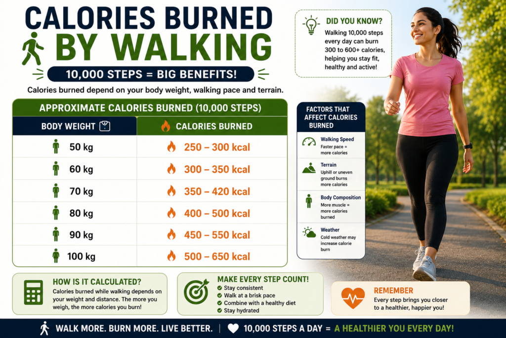 Calories Burned by Walking,
