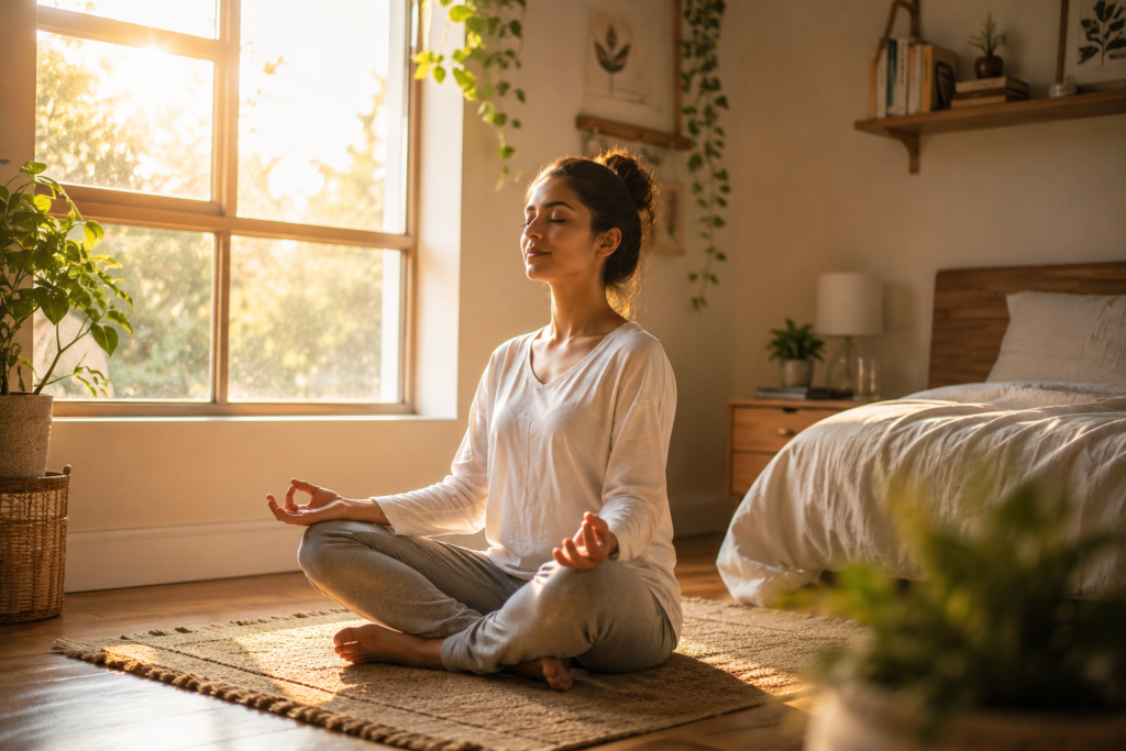 Morning habits for a positive mind,
Morning routine for mental health,
Habits for happiness,
Start your day positively,
Positive thinking morning,