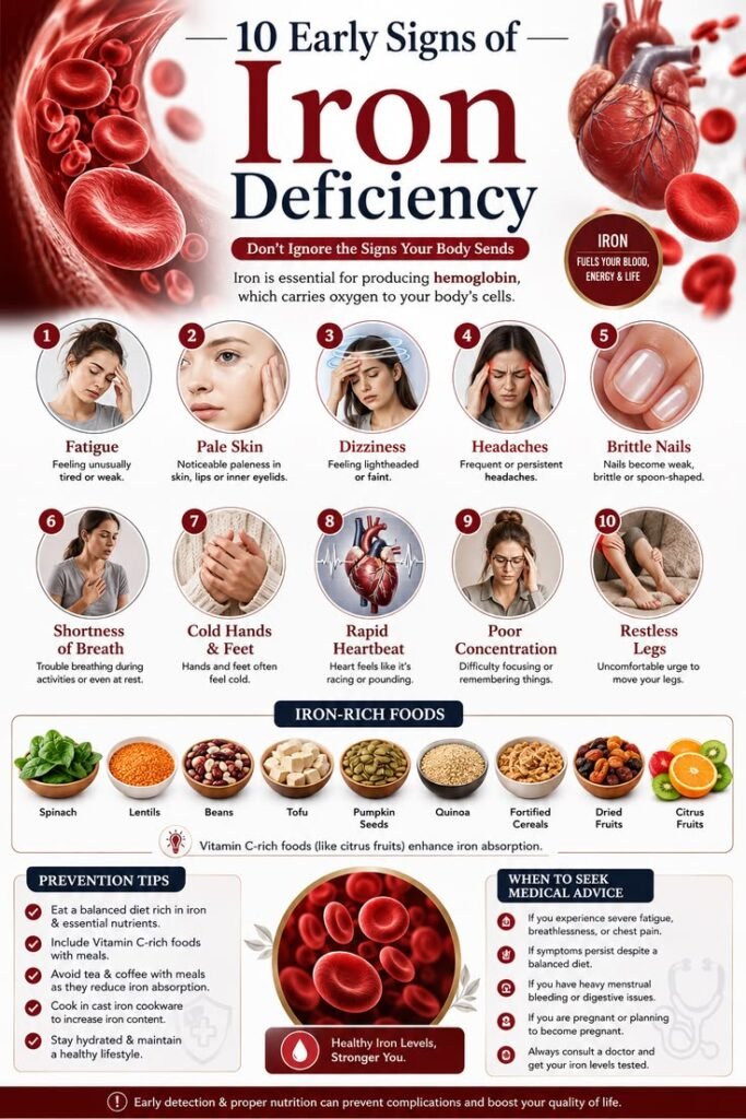 10 early sign of iron deficiency