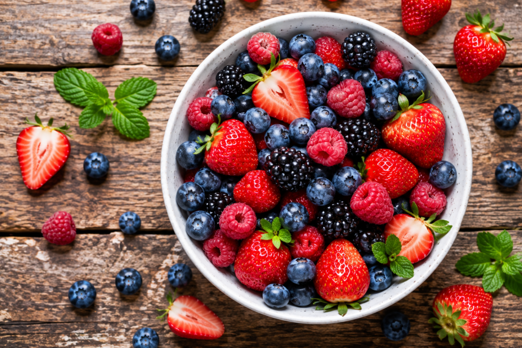 Fresh mixed berries for daily antioxidant intake