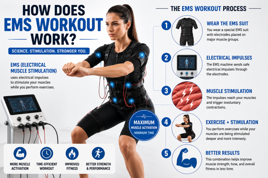 How EMS workout works with an EMS suit and electrical muscle stimulation