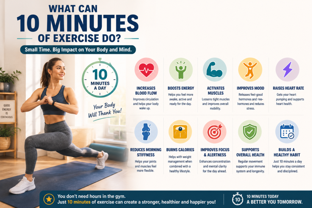 10 minutes of exercise benefits for energy fitness and health