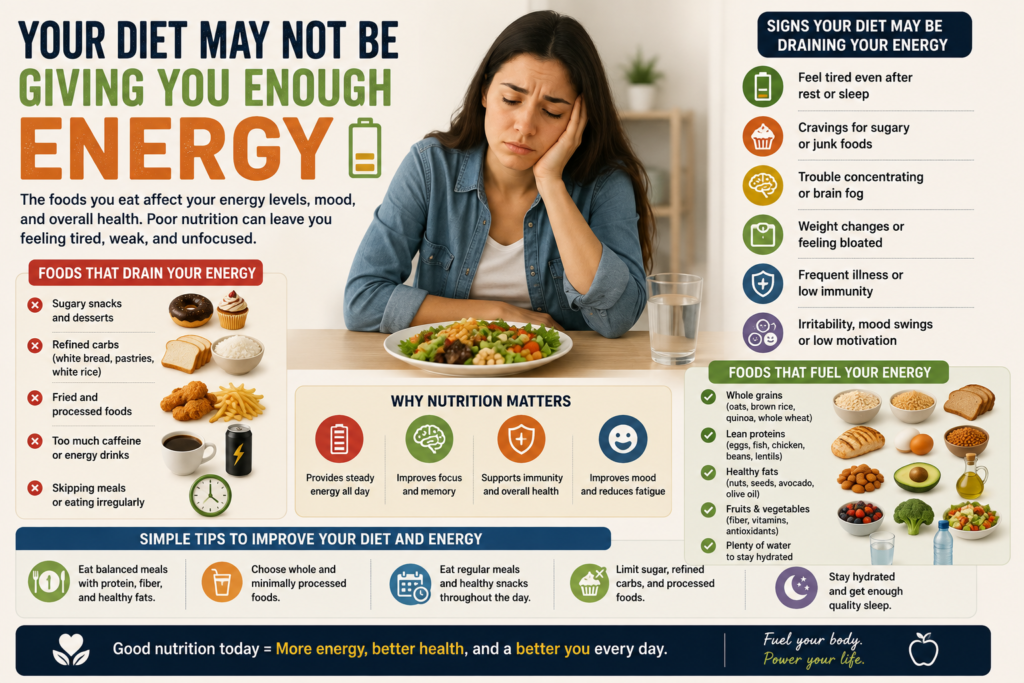 How poor nutrition can cause low energy and foods that support steady energy levels