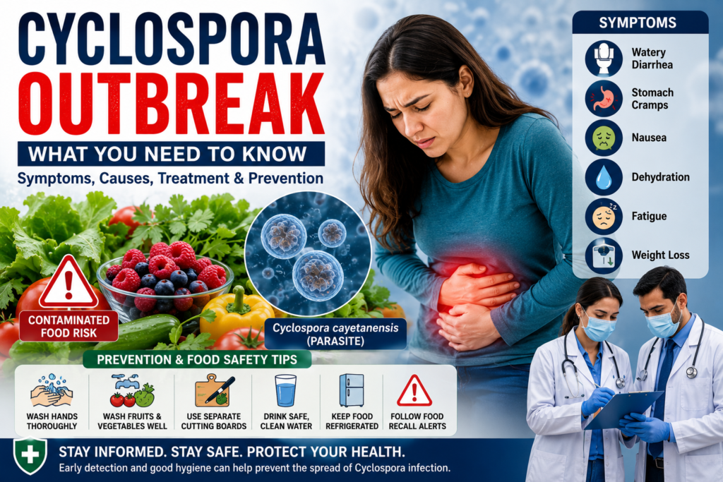 Cyclospora Outbreak, Cyclospora Symptoms, Cyclospora Treatment, Cyclospora Prevention, Cyclospora,
