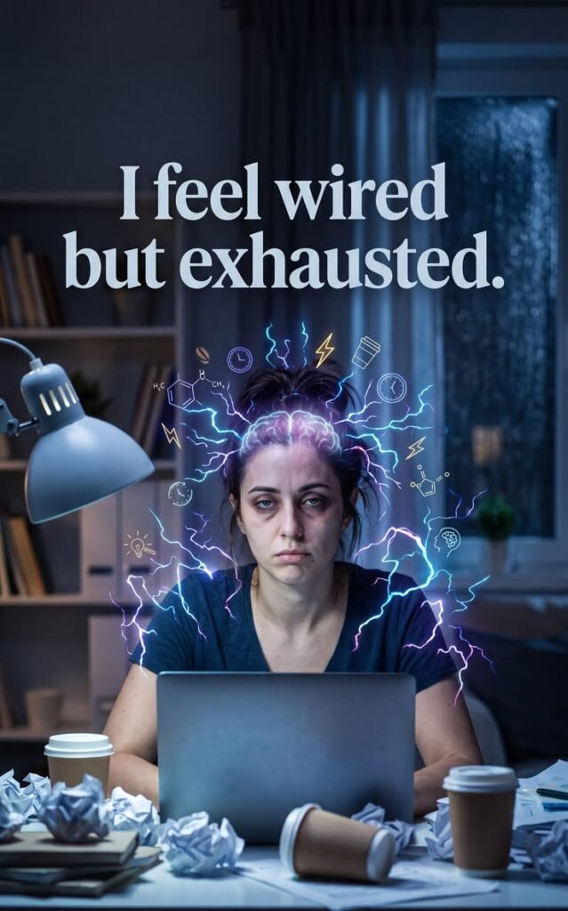 i feel wired but exhausted